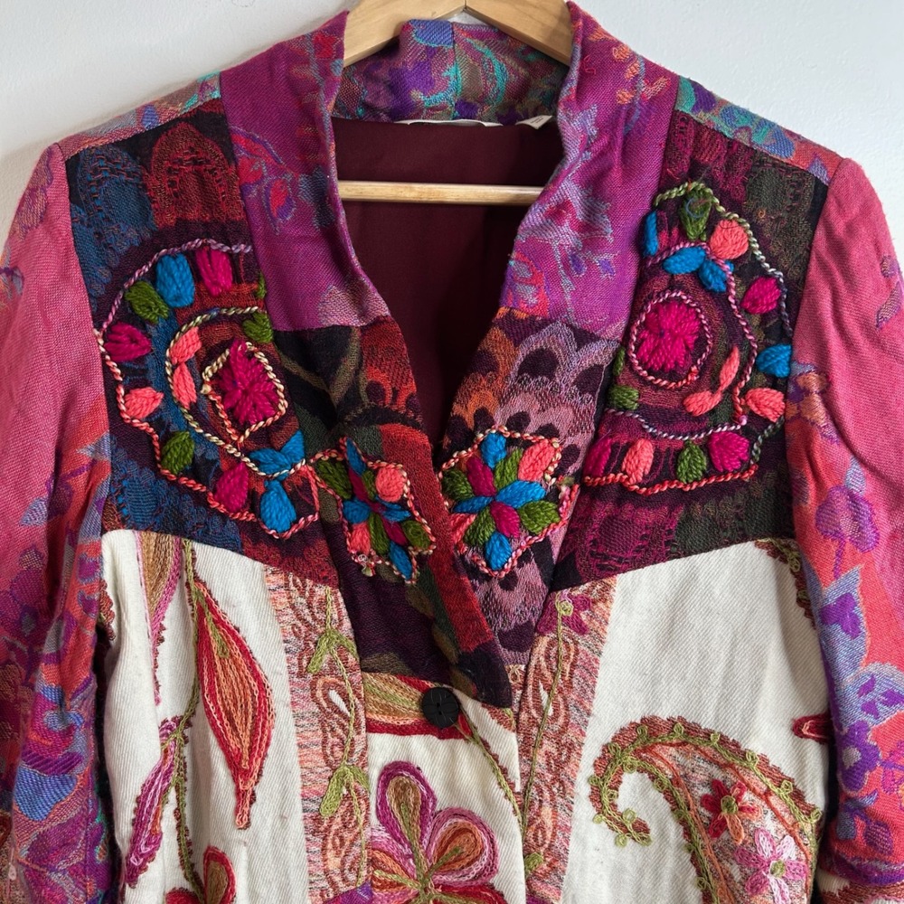 Soft Surroundings Patchwork Embroidered Kimono Ja… - image 5